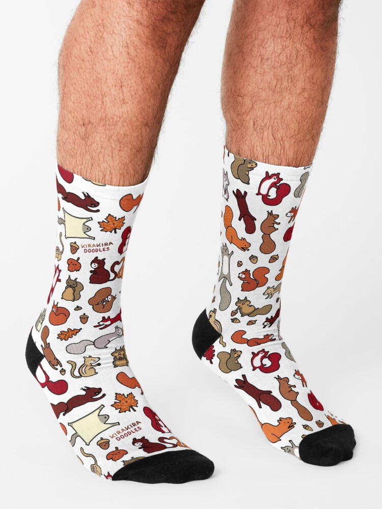 Alternate view of Squirrels in Fall Doodle Socks