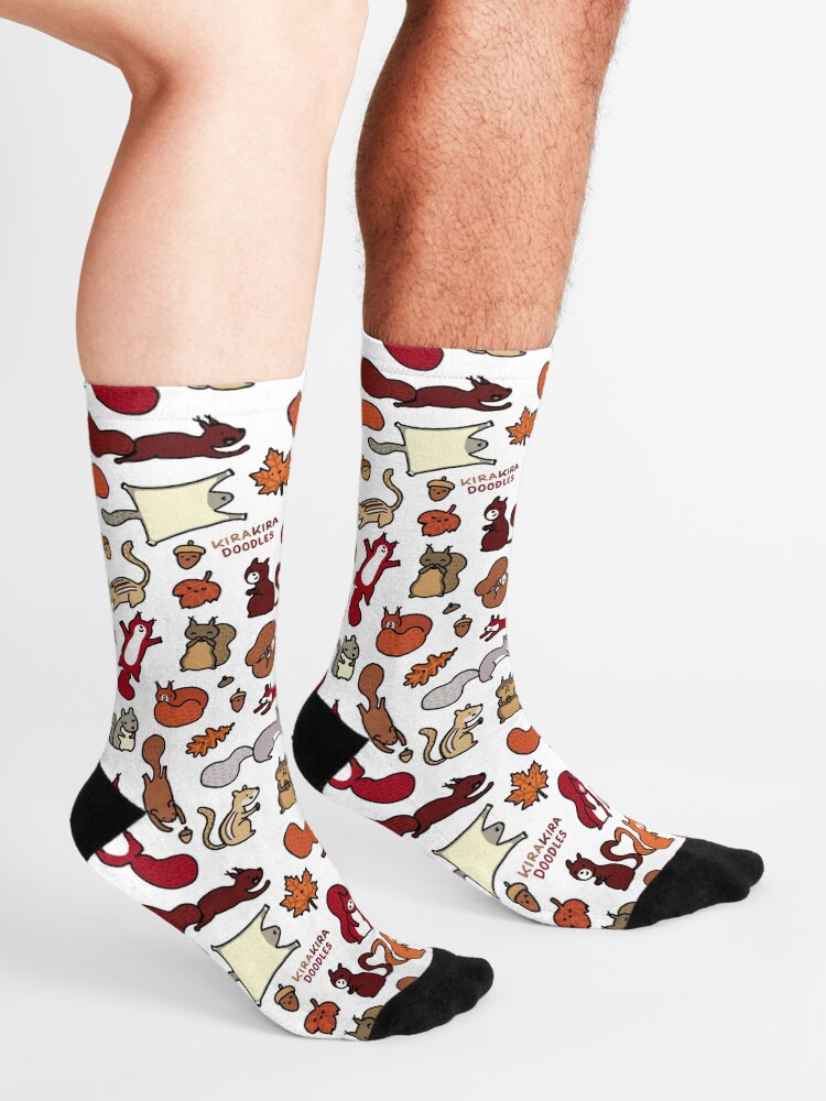 Alternate view of Squirrels in Fall Doodle Socks