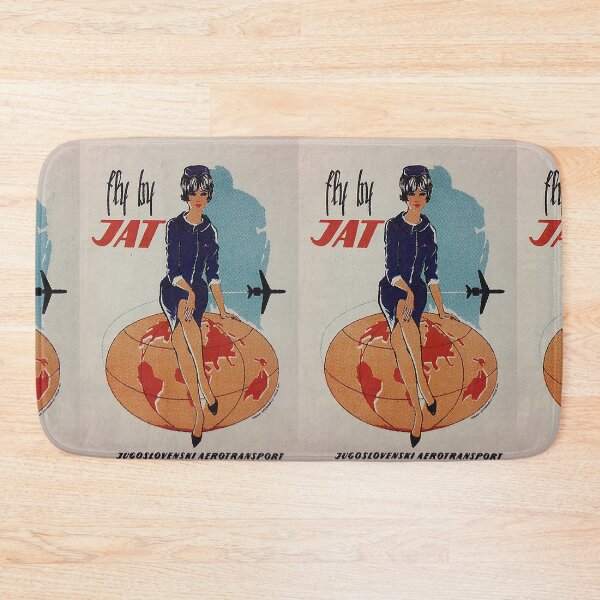 Item preview, Fly by JAT vintage travel poster designed and sold by stickart-marek.