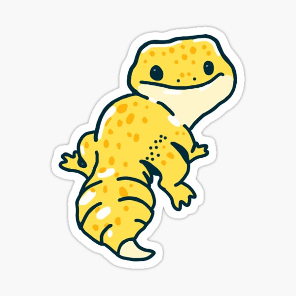 "Leopard Gecko Cartoon Drawing" Sticker for Sale by MissTrue | Redbubble