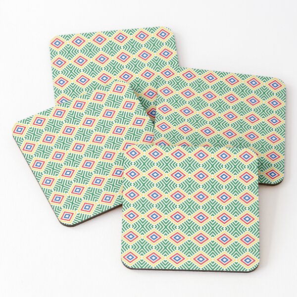 Item preview, Modern Bright Bold Green Blue, Yellow Red Geometric Pattern Home Design designed and sold by Gramsta.