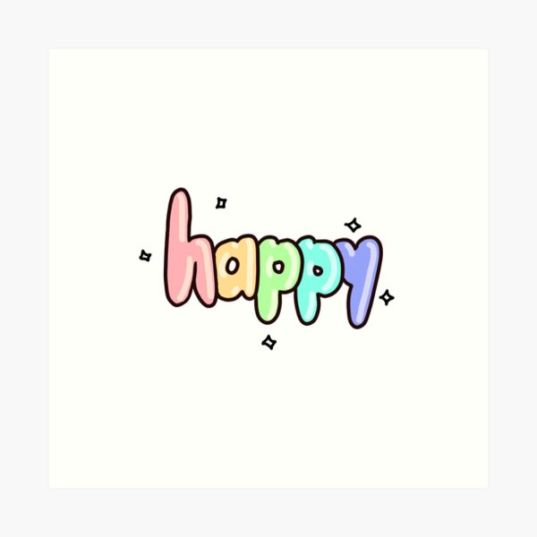 Happy Bubble Letters Art Print
