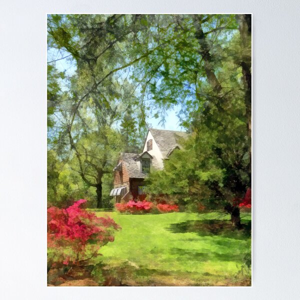 Item preview, Spring - Suburban House With Azaleas designed and sold by Susan Savad.