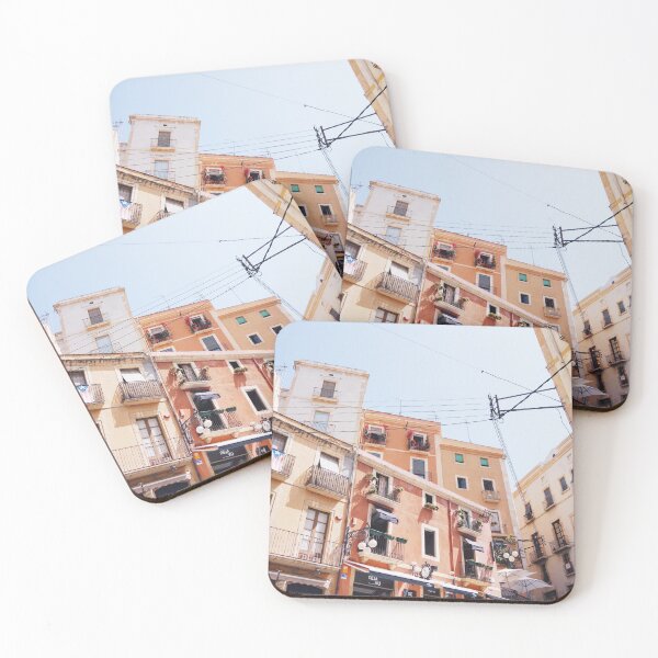 Item preview, Pastel Pink Houses in Tarragona, Spain designed and sold by Rebecca Li.