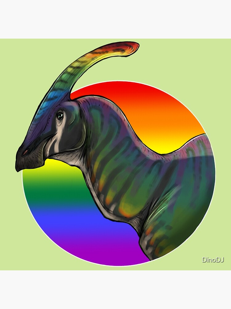 "PRIDE dinosaurs Parasaurolophus (gay flag)" Art Print by DinoDJ