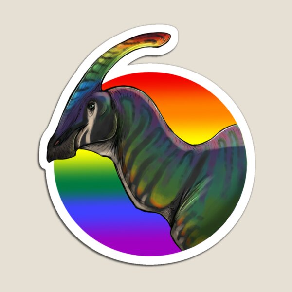 Item preview, PRIDE dinosaurs: Parasaurolophus (gay flag) designed and sold by DinoDJ.
