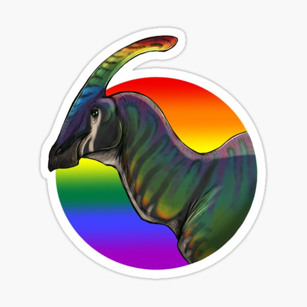 PRIDE dinosaurs: Parasaurolophus (gay flag) Sticker