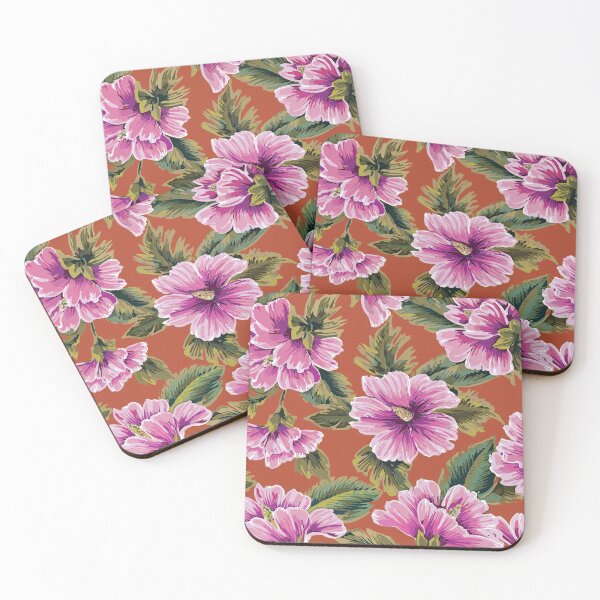 Item preview, Pink Hibiscus on Coral Ground designed and sold by Leslie Rogers Todder.