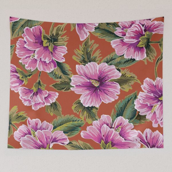 Item preview, Pink Hibiscus on Coral Ground designed and sold by Leslie Rogers Todder.