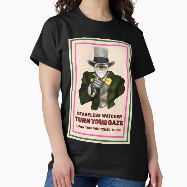 Vista previa del artículo con la obra «¡El Vigilante Incesante te quiere!», diseñado y vendido por teethhoney.