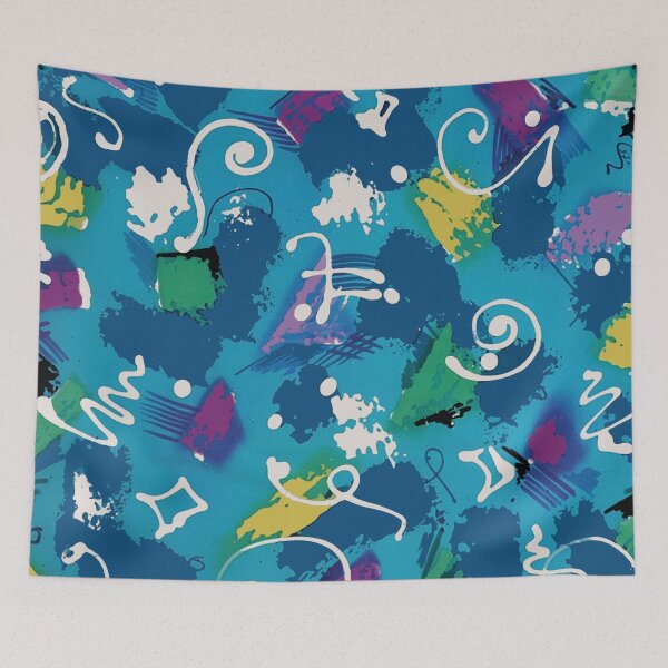 Item preview, Scribble Abstract on Turquoise Ground designed and sold by Leslie Rogers Todder.