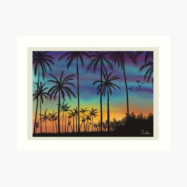 Summer sunset artwork By Annalisa Amato Art Print