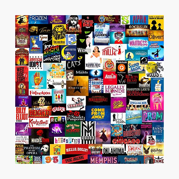 Broadway Show Logo Collage Lámina fotográfica