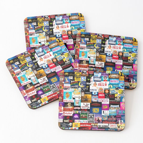 Broadway Show Logo Collage Coasters (Set of 4)