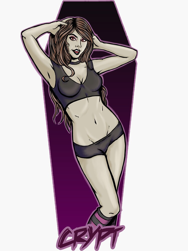 Vampire Coffin Babe Pin Up Sticker for Sale by Richicrypt