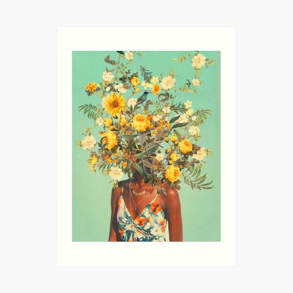 Du liebst mich mit Sommerblumen Kunstdruck