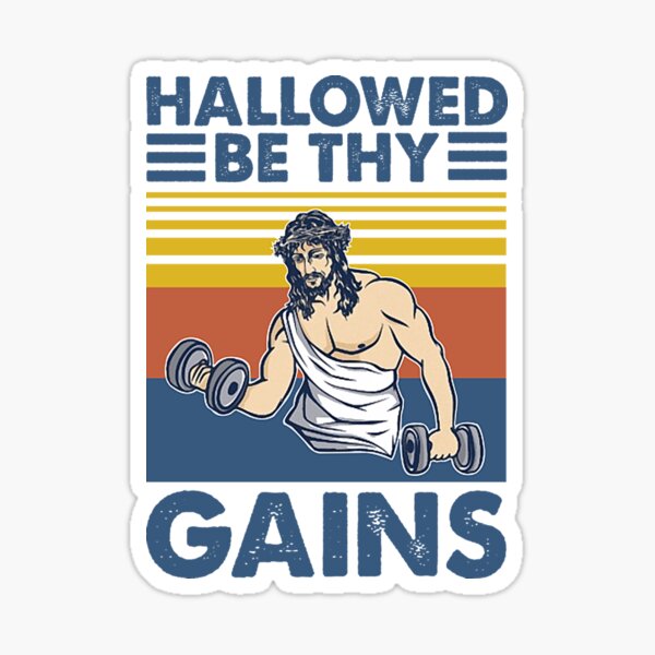 Hallowed Be Thy Gains Jesus Weight Lifting Workout' Water Bottle