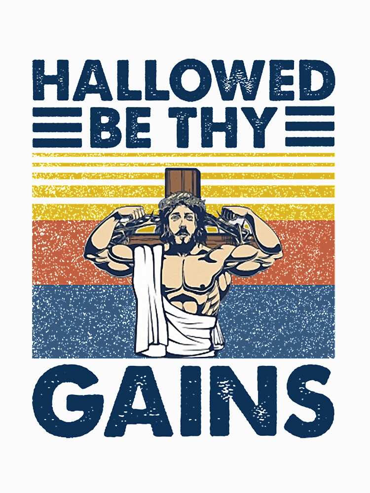 Hallowed Be Thy Gains Jesus Weight Lifting Workout' Water Bottle