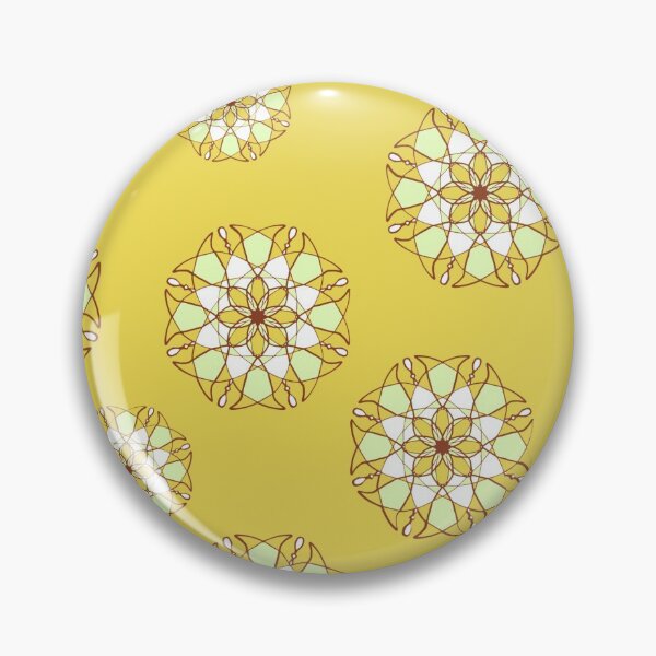 Item preview, Delicate Loopy Gold & White Flowers on a Lemon Yellow Background designed and sold by MelindaLedsome.