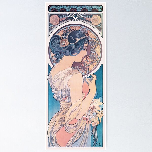 Aperçu de l'œuvre La Primevère / Polyanthus Alphonse Mucha créée et vendue par RedCapeTales.