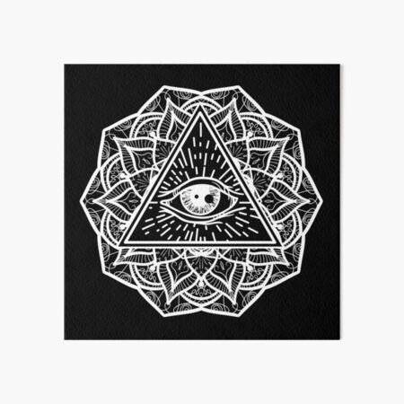 Geometric Mandala Eye Symmetry All Seeing Eye Triangle Art Board