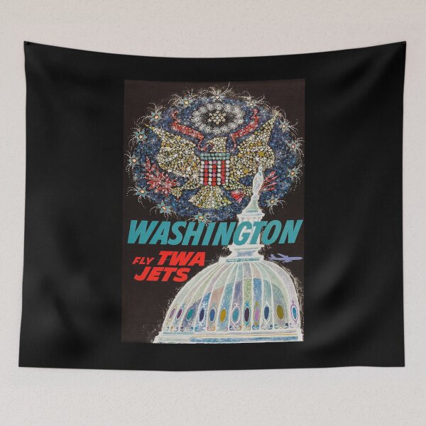 Item preview, Washington vintage travel poster designed and sold by stickart-marek.