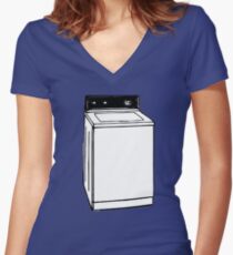 Youthless Washing Machine Women's Fitted V-Neck T-Shirt