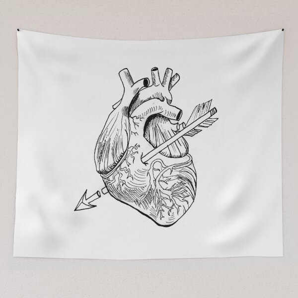Item preview, Dibujo de corazón con flecha en tinta designed and sold by CecyLL.