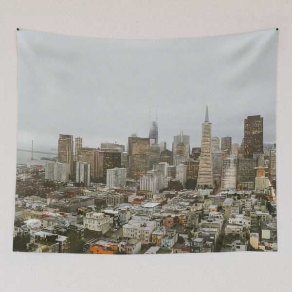 Item preview, Moody Foggy San Francisco Skyline at Dusk designed and sold by Rebecca Li.