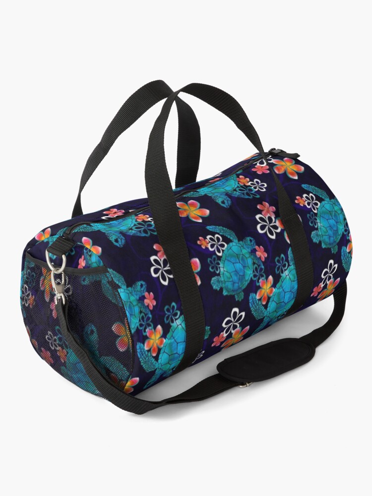 Alternate view of Sea Turtle with Flowers Duffle Bag
