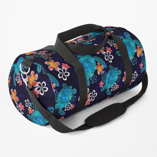 Sea Turtle with Flowers Duffle Bag