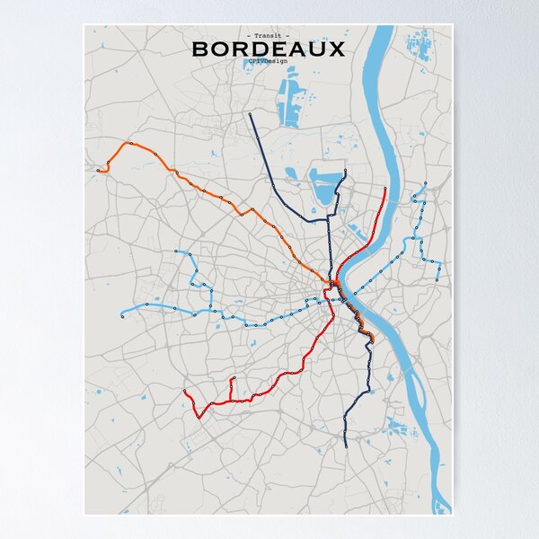 Item preview, Bordeaux Transit Map designed and sold by CPTVDesign.