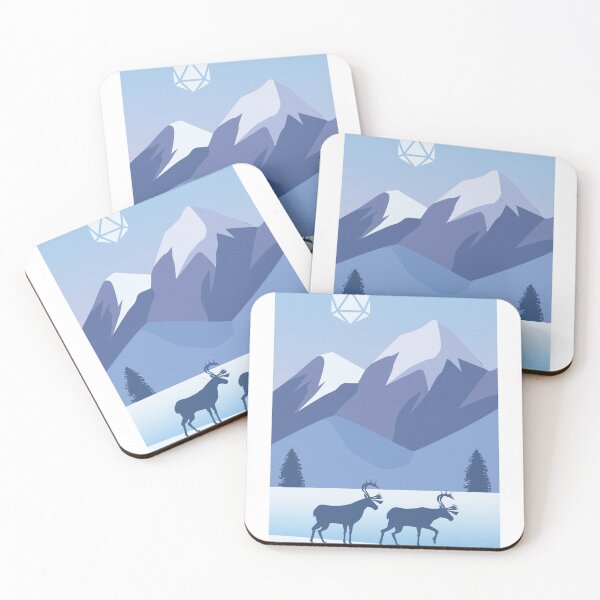 Item preview, Snowy Mountain Landscape Polyhedral Dice Sun designed and sold by pixeptional.