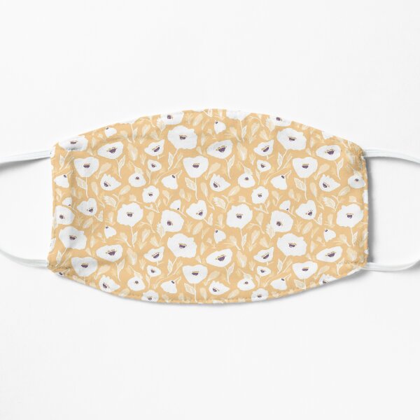 White and Mustard Floral Mask