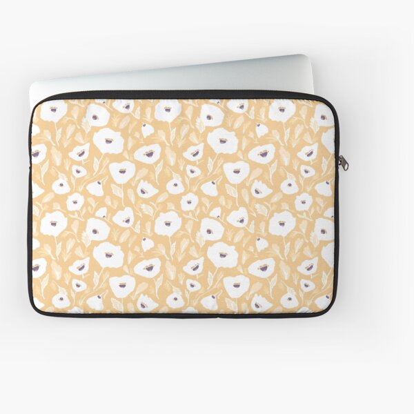 White and Mustard Floral Laptop Sleeve