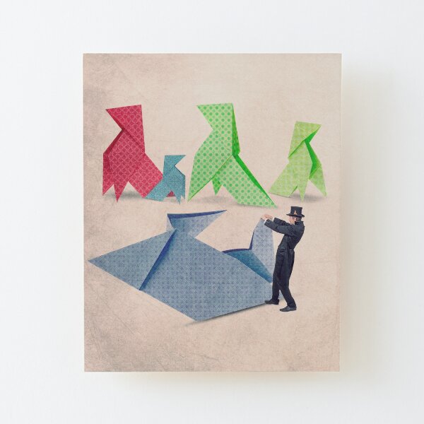 japanese art, paper casserole Wood Mounted Print