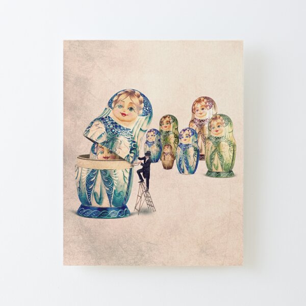 russian doll illustration Canvas Mounted Print