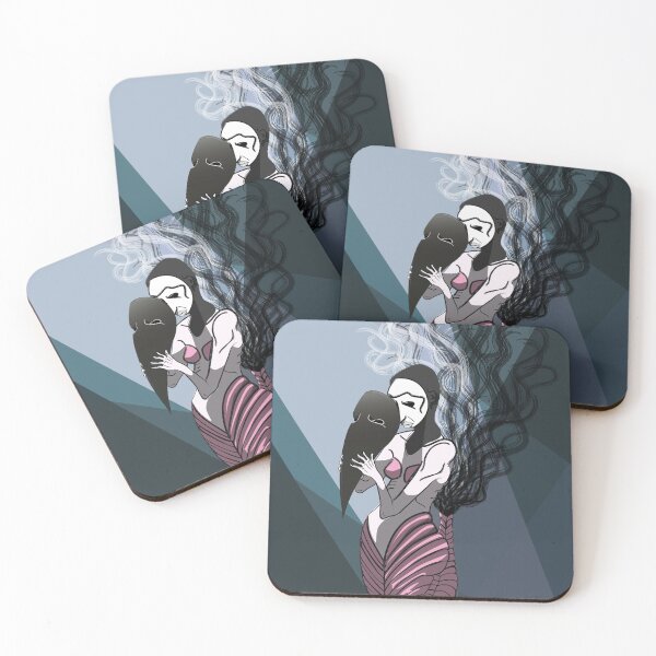 Item preview, Moody Masked Aquarius Mermaid Illustration designed and sold by Theokotos.