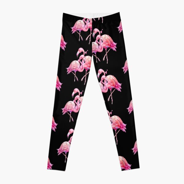 Flamingo Pattern Watercolor Art Leggings