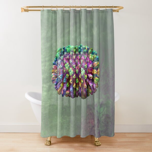 Rainbow Flu Pale Green Shower Curtain
