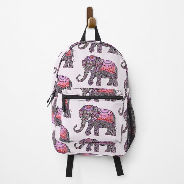 Item preview, zentangle elephant on the light orchid background designed and sold by MandalaFlowerArt.