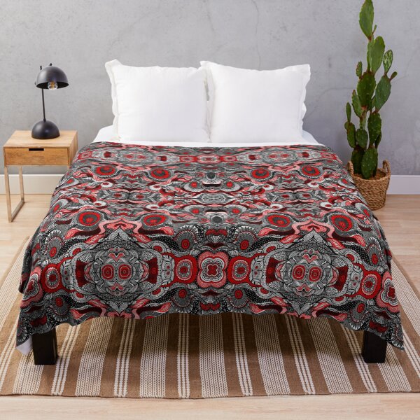 Item preview, Black , Red and white pattern designed and sold by MandalaFlowerArt.