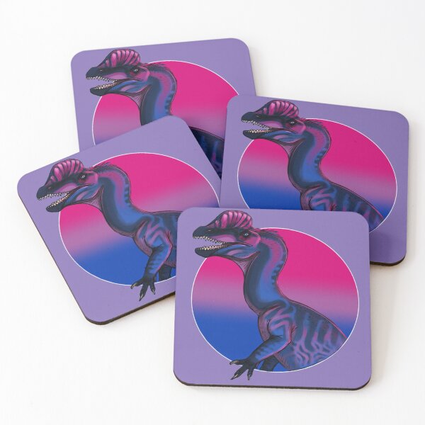 Item preview, PRIDE dinosaurs: Dilophosaurus (bisexual flag) designed and sold by DinoDJ.