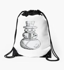 Steam Punk Robot Snowman Drawstring Bag