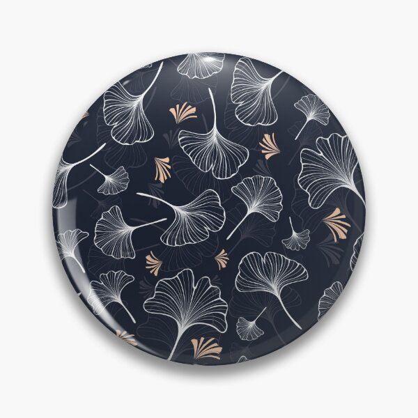 Item preview, navy modern ginkgo pattern designed and sold by WorldofJayDesign.