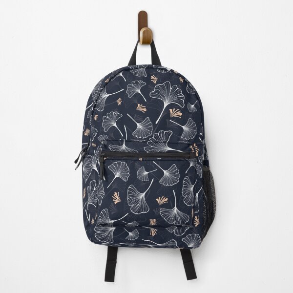 Item preview, navy modern ginkgo pattern designed and sold by WorldofJayDesign.