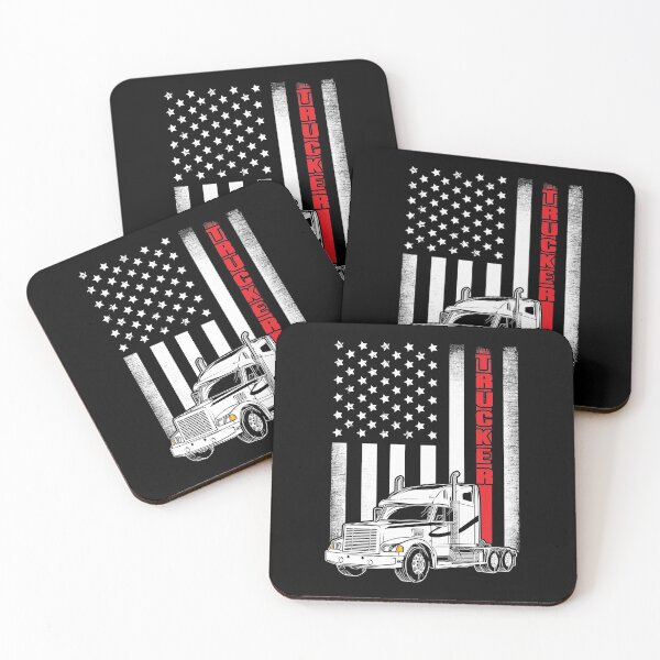Item preview, Vintage USA Trucker American Flag Truck Driver designed and sold by Captain Mood.