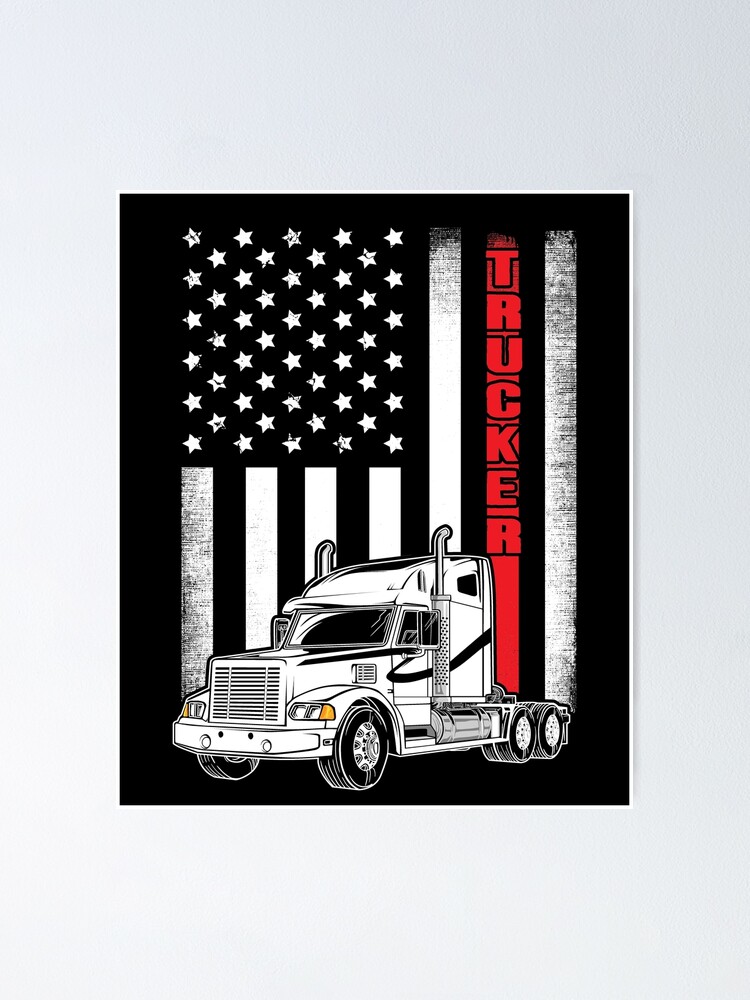 American Flag Semi Truck Driver Gifts Truck Lovers Trucker - Truck Driver -  Sticker