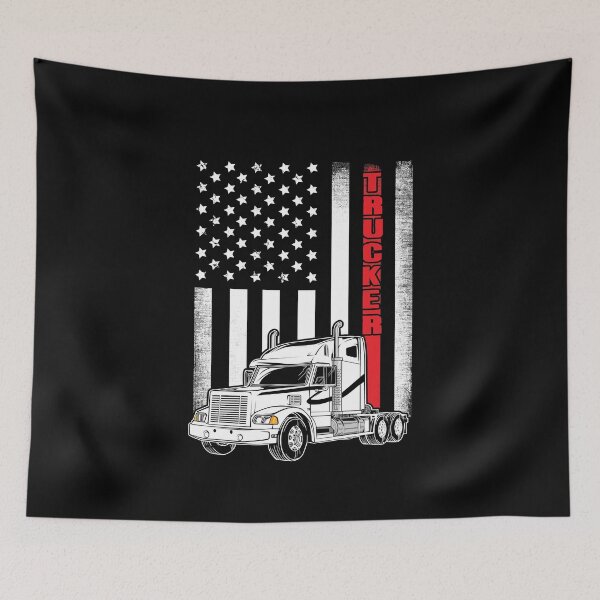 Item preview, Vintage USA Trucker American Flag Truck Driver designed and sold by Captain Mood.