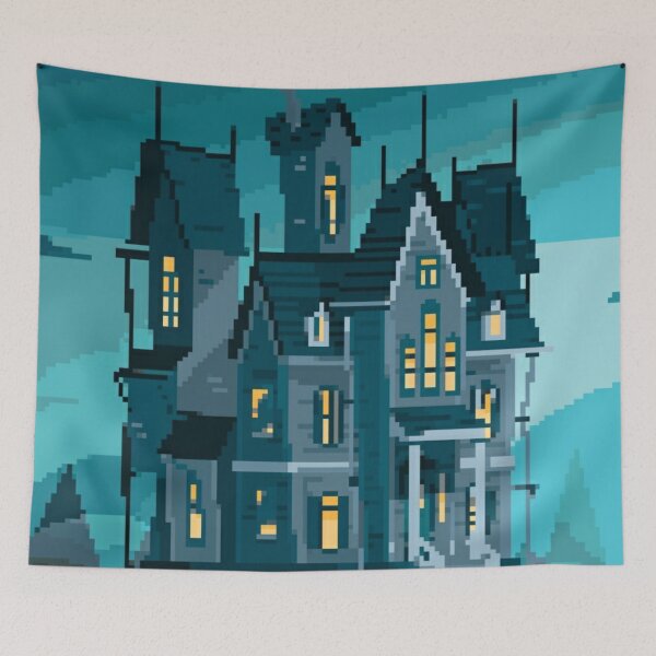 Item preview, Pixelated Old Mansion designed and sold by HopeDetour.